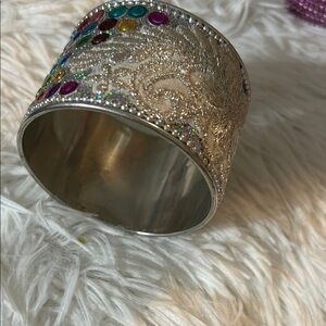 Silver Multicolor Gemstone Bracelet